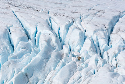 High angle view of glacier