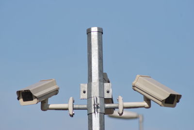 Low angle view of bird against clear sky