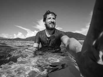Portrait of woman in water