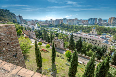 High angle view of cityscape