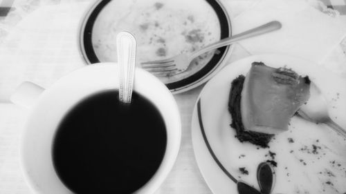 Close-up of coffee cup on table