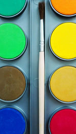 Close-up of watercolor paints