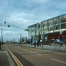 Road passing through city