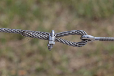 Close-up of steel cable