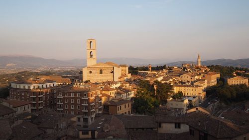 High angle view of town