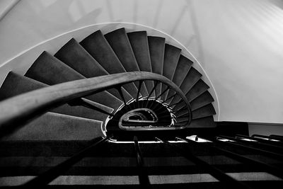 High angle view of spiral staircase