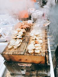 Close-up of meat for sale at market stall