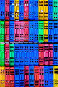 Full frame shot of plastic crates