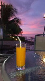 View of sunset over the sea