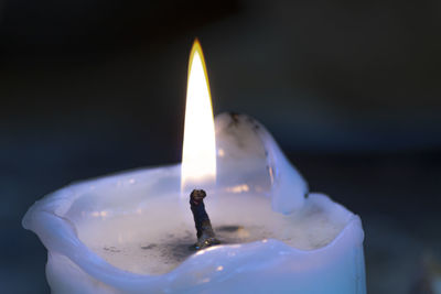 Close-up of lit candle