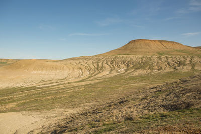 Scenic view of arid landscape against sky