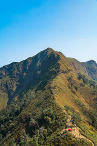 Scenic view of mountains against clear sky