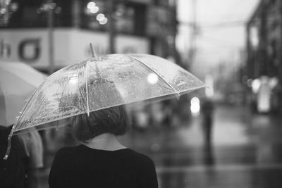 Close-up woman with umbrella