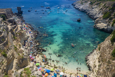 High angle view of beach