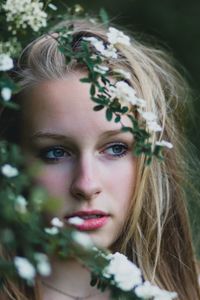 Close-up portrait of young woman