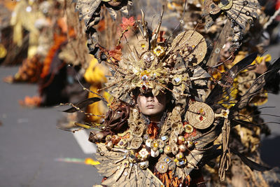 Woman in autumn tree