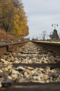 Railroad track at sunset