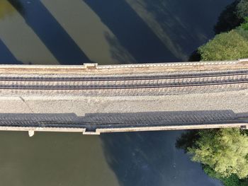 Aerial view of railway bridge
