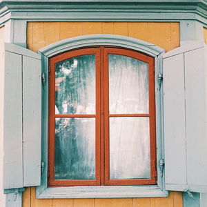 Close-up of window of building