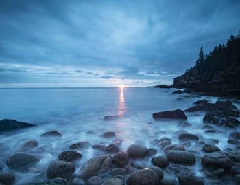 Boulder beach sunrise on rugged maine acadia nat'l park