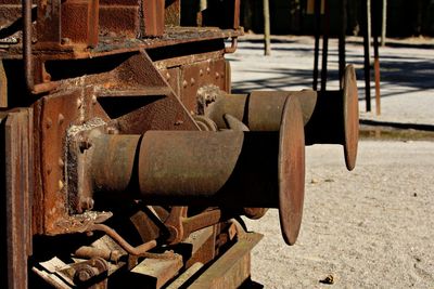 Close-up of machine part in factory