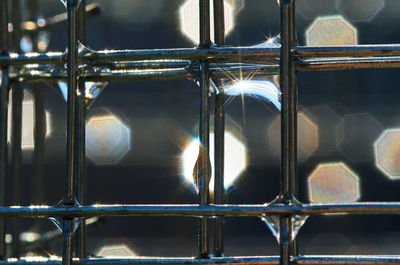 Full frame shot of metal in cage
