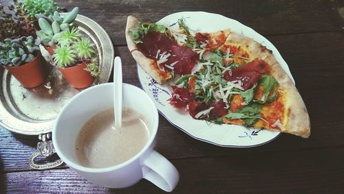 Close-up of food served in plate