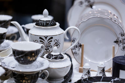 Close-up of tea cups