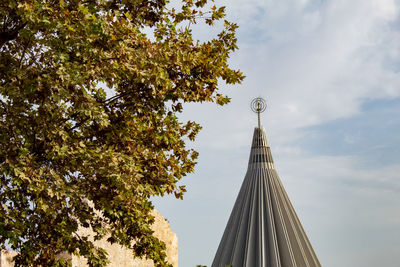 Low angle view of traditional building against sky