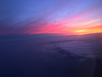Scenic view of sea at sunset