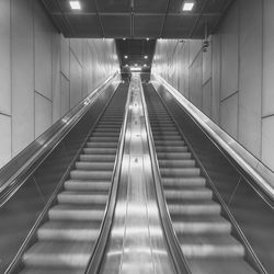 Low angle view of escalator