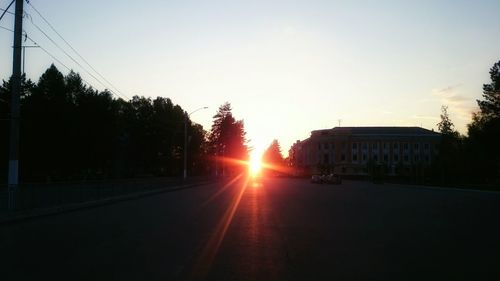 Sun shining through trees