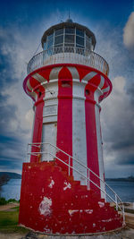 Low angle view of lighthouse against sky