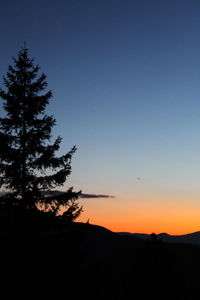 Silhouette landscape at sunset