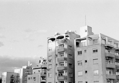 Low angle view of residential buildings against sky