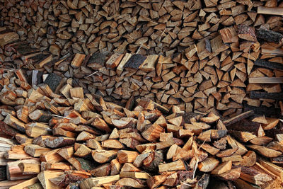 Full frame shot of logs