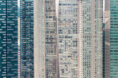 Full frame of modern skyscraper in city