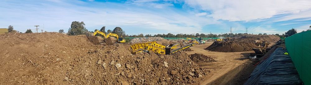 Construction site, concrete recycling, penrith, sydney, nsw, australia