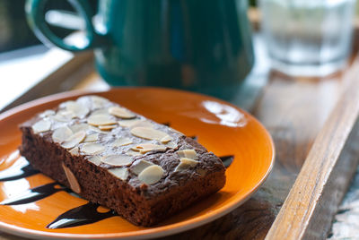 Close-up of cake on table