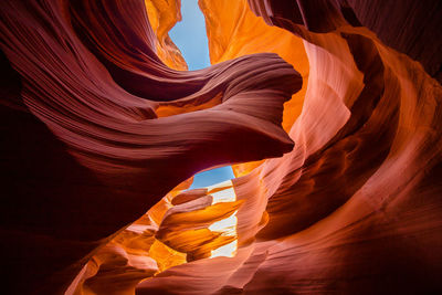 Low angle view of rock formation