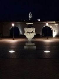 View of illuminated building at night