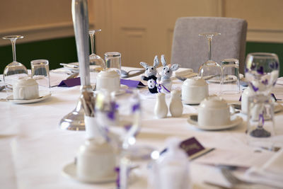 Close-up of dining table