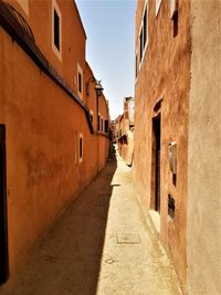 Narrow alley amidst buildings in city