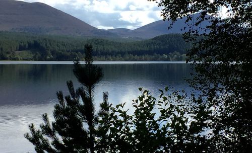 Scenic view of lake and mountains