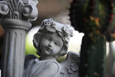 Close-up of angel statue