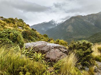 Scenic view of mountains against sky