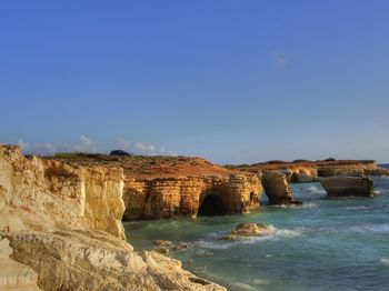 Rock formation in sea