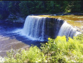 Scenic view of waterfall