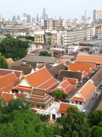 High angle view of residential district