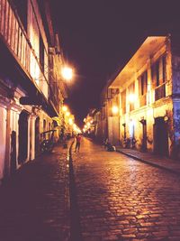 Illuminated street light at night